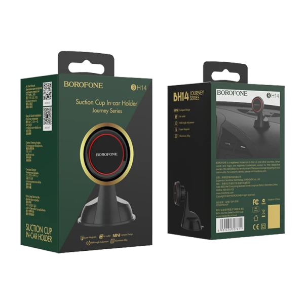 Держатель автомобильный Borofone BH14 присоска магнит черный (1/100)
