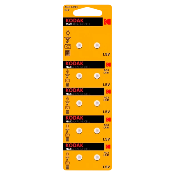 Батарейка Kodak G3/LR736/LR41/392A/192 BL10 Alkaline 1.5V (10/100/1000)