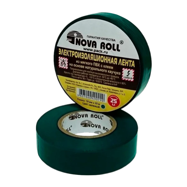 Изолента Nova Roll ПВХ 19мм*25м зеленый