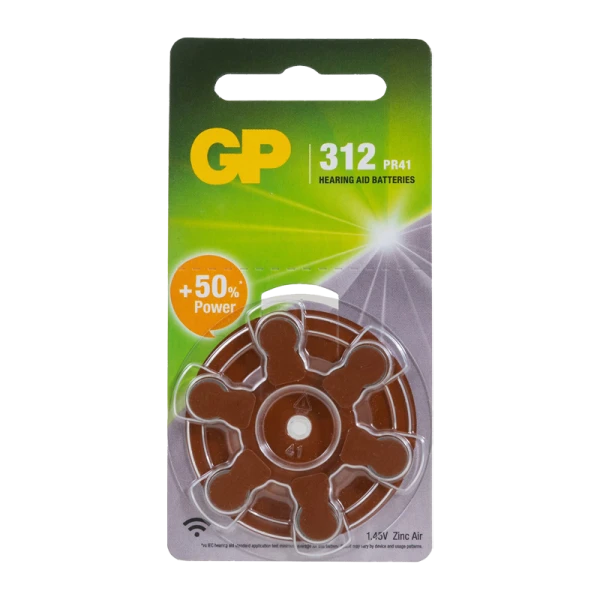 Батарейка GP ZA312 BL6 Zinc Air 1.45V (6/60/300/3000)