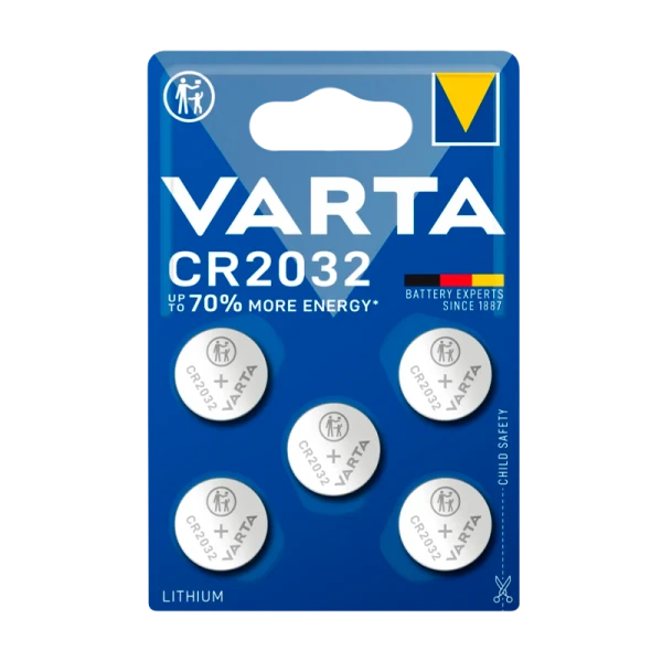 Батарейка Varta ELECTRONICS CR2032 BL5 Lithium 3V (6032) (5/50/500)