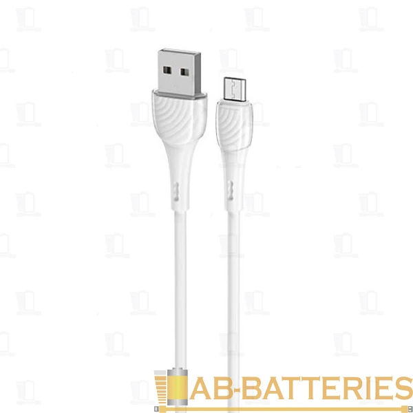 Кабель HOCO X49 USB (m)-microUSB (m) 1.0м 2.4A силикон белый (1/31/310)