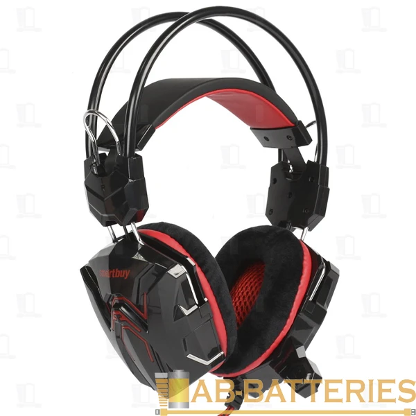 Наушники полноразмерные Smartbuy Rush COBRA с микр. игровые черный красный
