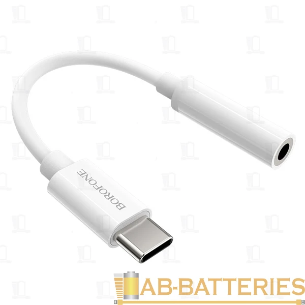 Переходник AUX Borofone BV13 Jack 3.5mm (f)-Type-C (m) силикон белый (1/76/304)