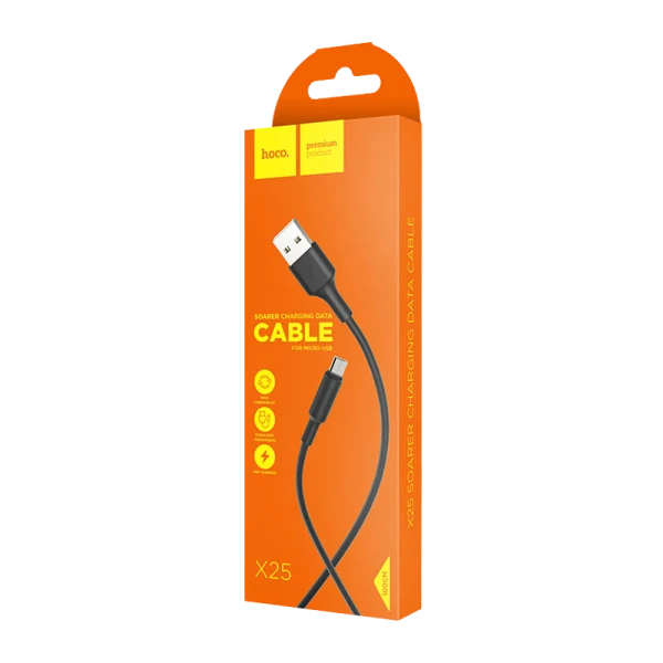 Кабель HOCO X25 USB (m)-microUSB (m) 1.0м 2.0A ПВХ черный (1/30/300)