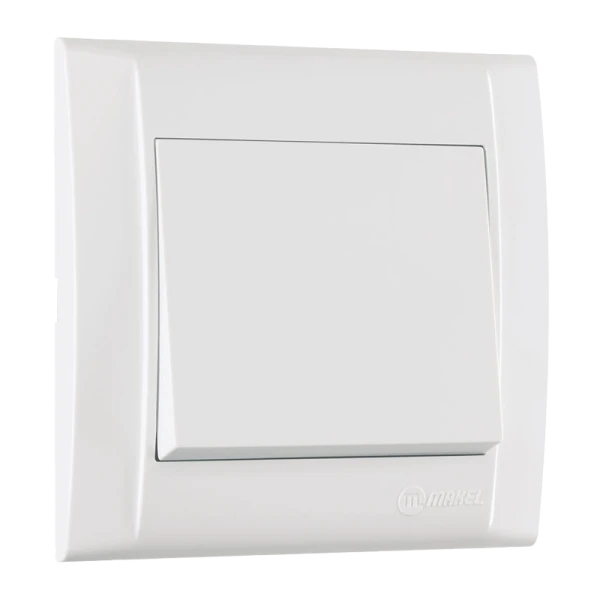 Выключатель Makel Defne 1-клав.10A пластик проходной белый 42001005 (1/12)