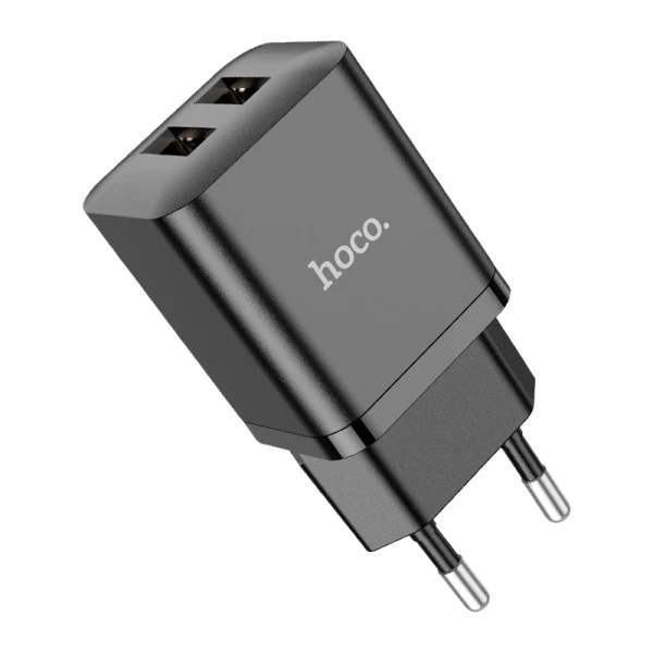 Сетевое З/У HOCO N25 2USB 2.1A черный (1/13/130)