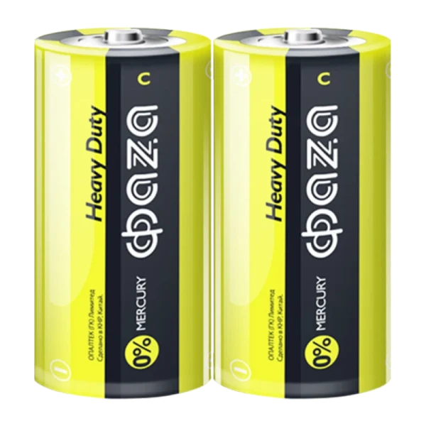 Батарейка Фаzа R14 C Shrink 2 Heavy Duty 1.5V (2/24/288)