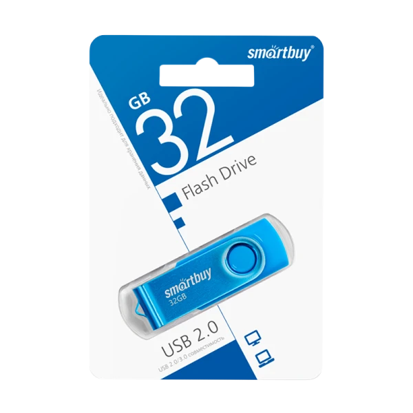 Флеш-накопитель Smartbuy Twist 32GB USB2.0 пластик синий