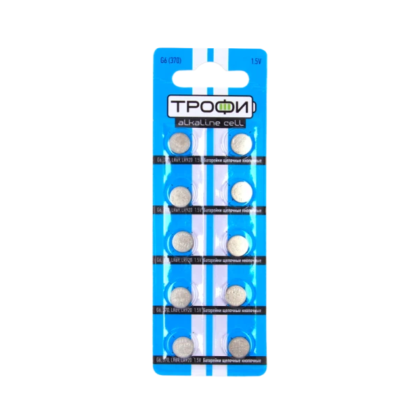 Батарейка Трофи G1/LR621/LR60/364A/164 BL10 Alkaline 1.55V (10/200/1600)