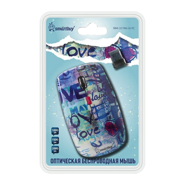 Мышь беспроводная Smartbuy 327AG классическая USB Love (1/40)