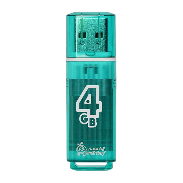Флеш-накопитель Smartbuy Glossy 4GB USB2.0 пластик зеленый