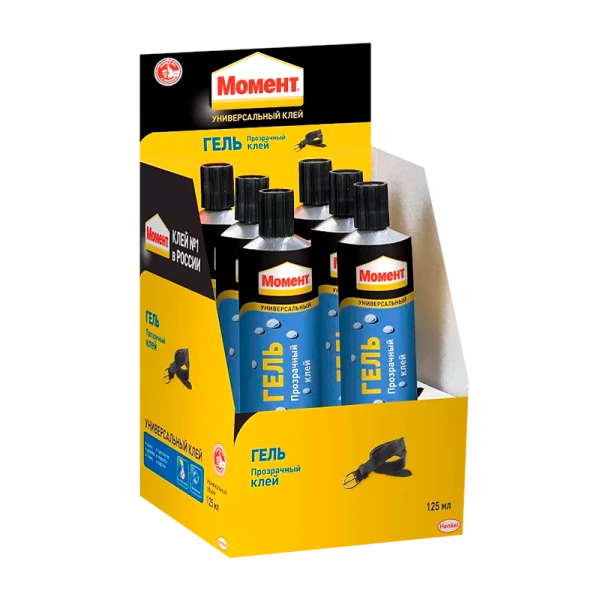 Клей Момент ГЕЛЬ 125мл универсальный BOX6 шоу-бокс (6/48)