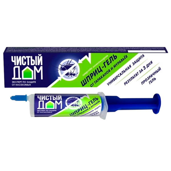 Гель от тараканов и муравьев Чистый дом 20мл шприц (1/45)