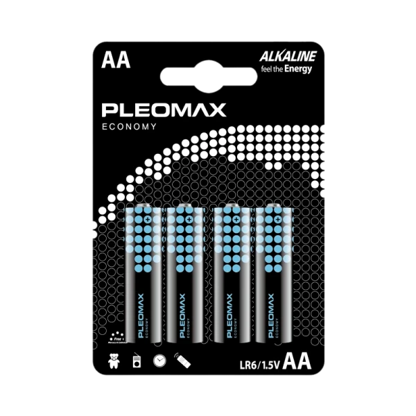 Батарейка Pleomax ECONOMY LR6 AA BL4 Alkaline 1.5V (4/24/480)