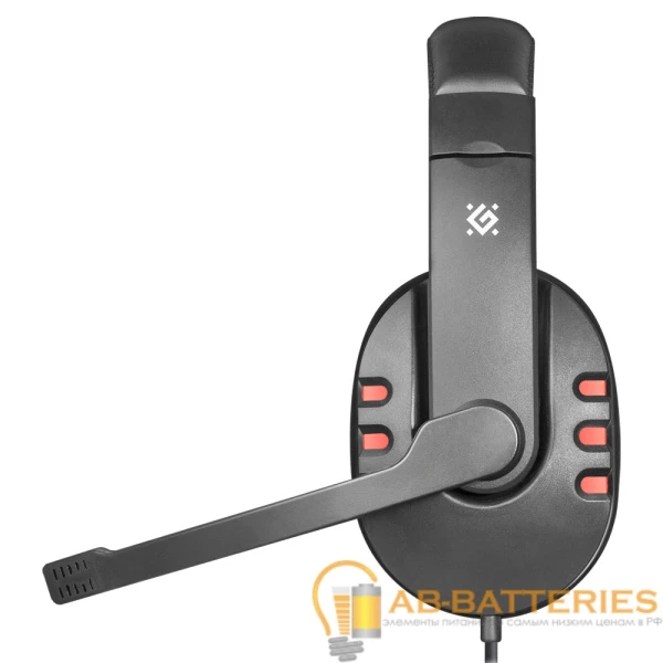 Наушники полноразмерные Defender G-160 Warhead с микр. игровые черный красный (1/20)