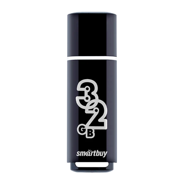 Флеш-накопитель Smartbuy Glossy 32GB USB2.0 пластик черный