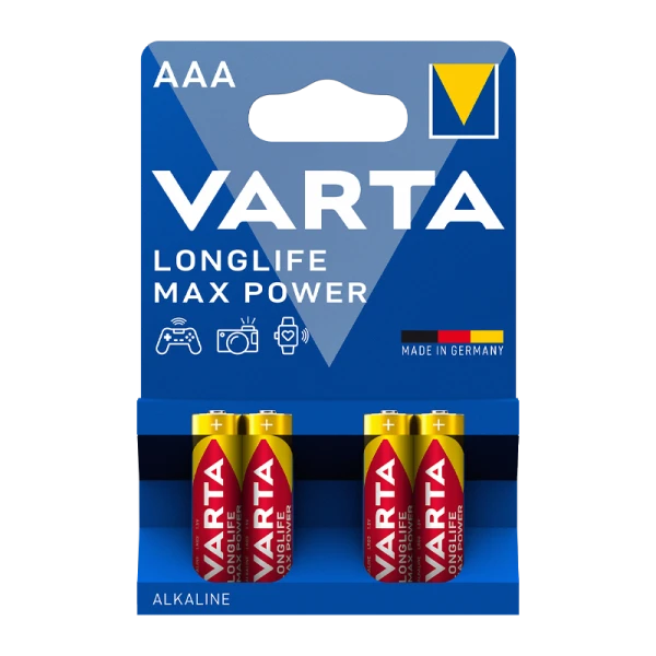 Батарейка Varta LONGLIFE MAX POWER (MAX TECH) LR03 AAA BL4 Alkaline 1.5V (4703) (4/40/200)