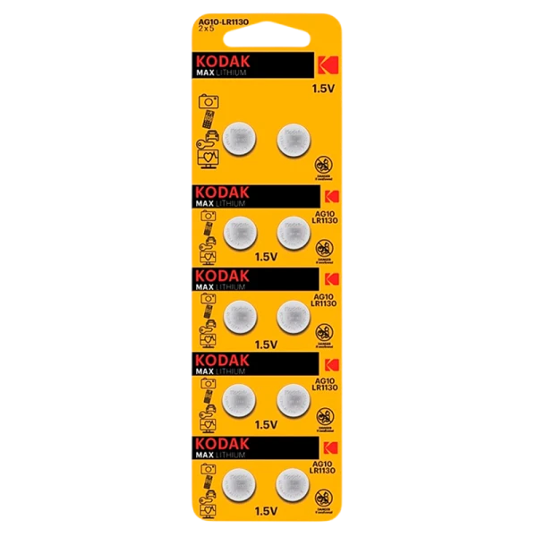 Батарейка Kodak G10/LR1130/LR54/389A/189 BL10 Alkaline 1.5V (10/100/1000)