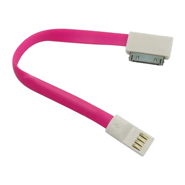 Кабель Smartbuy iK-402m USB (m)-Apple 30pin (m) 0.2м 1.4A силикон розовый (1/350)