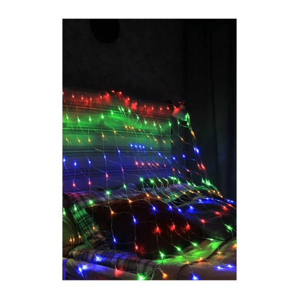 *Гирлянда Космос 240LED 1.8м лампочки сетка 8 режимов с контроллером ассорти (1/40) 