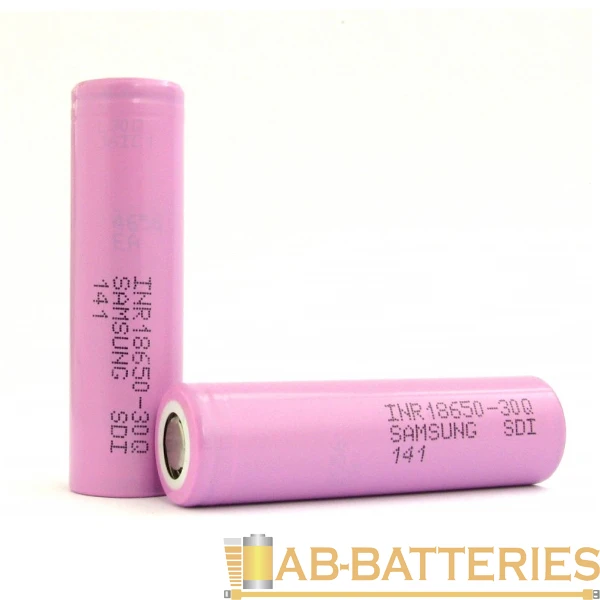 Аккумулятор Li-on Samsung INR18650-30Q высокая токоотдача, 15/25А, 18.0*65.0mm, 3000mAh
