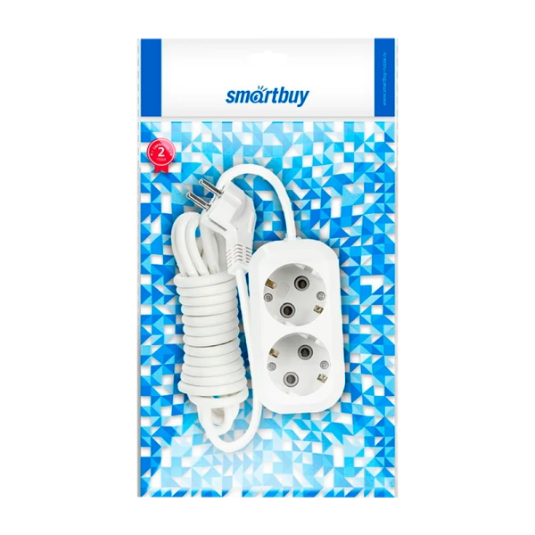 Удлинитель Smartbuy 2р.С/З 16A 3.0м белый (1/40)