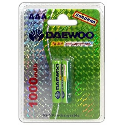 Аккумулятор бытовой Daewoo HR03 AAA BL2 NI-MH 1000mAh (2/20/100)