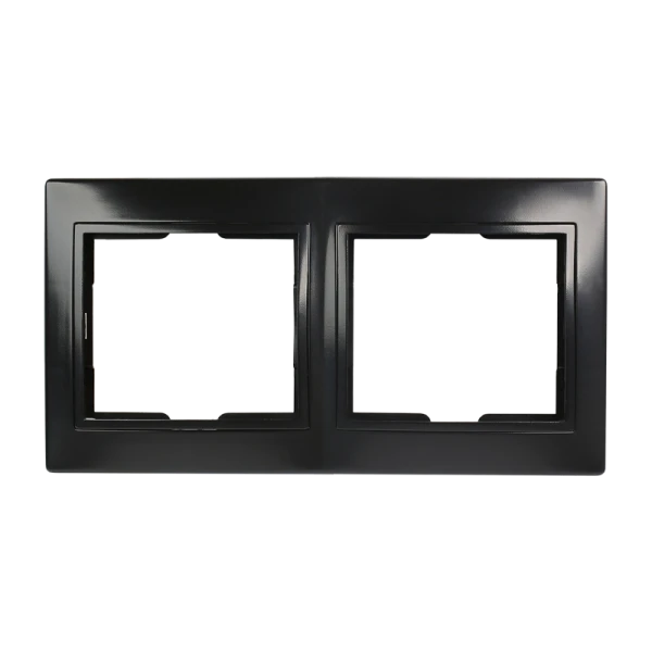 Рамка Smartbuy 2-местная горизонтальная черная "Венера"