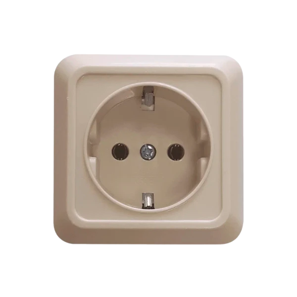 Розетка Прогресс Fit 1гн. 10A С/З ABS + Керамика бежевый (1/10/200)