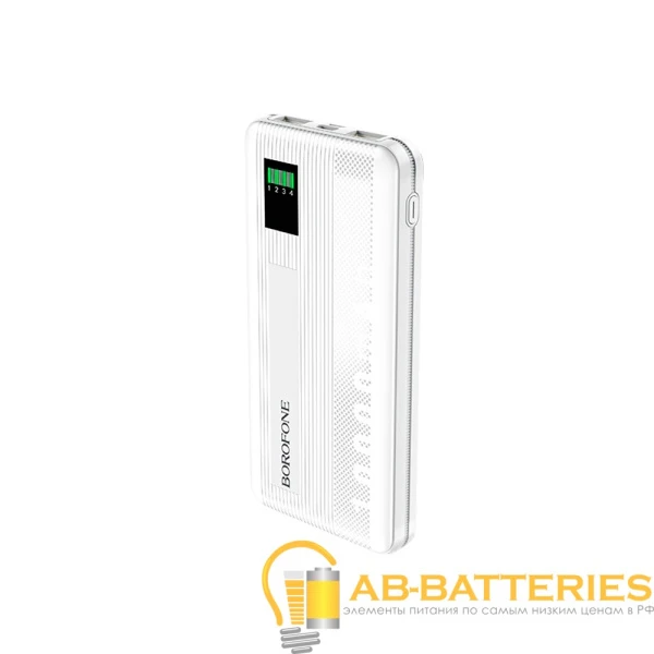 Внешний аккумулятор Borofone BT32 10000mAh 2.0A 2USB/Lightning/Type-C белый (1/50)
