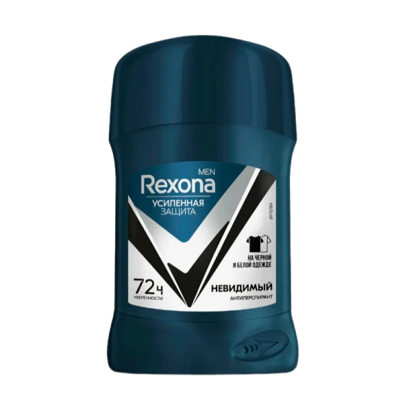 Дезодорант мужской Rexona Невидимый на Черном и Белом стик 50мл (1/6)