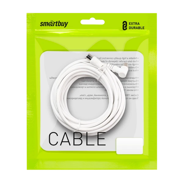 Кабель Smartbuy K-TV125 TV (m)-TV (f) 5.0м силикон серый (1/50)