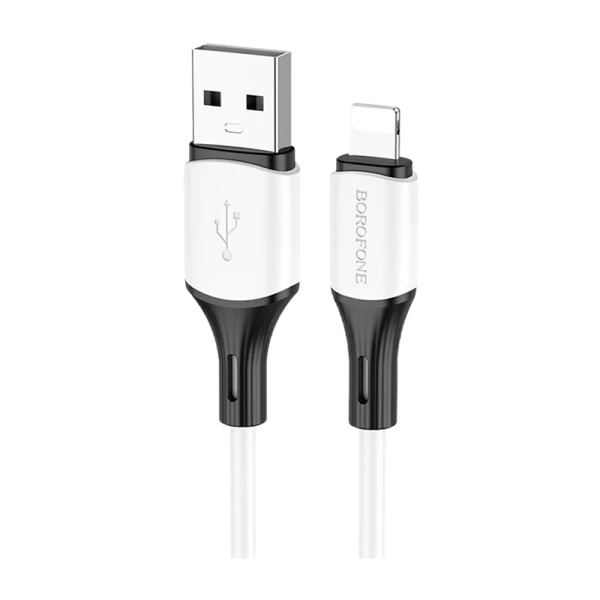 Кабель Borofone BX79 USB (m)-Lightning (m) 1.0м 2.4A силикон белый (1/360)