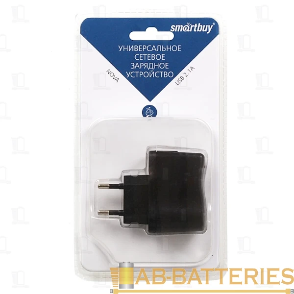 Сетевое З/У Smartbuy 1USB 2.1A черный (1/100)