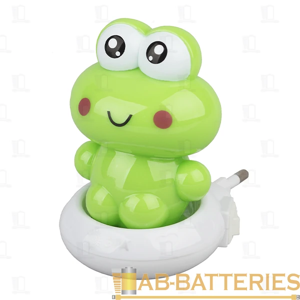 Ночник ЭРА NN-608 3LED 0.5W 220V в розетку с фотосенсором зеленый (1/12)