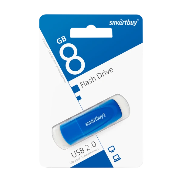 Флеш-накопитель Smartbuy Scout 8GB USB2.0 пластик голубой