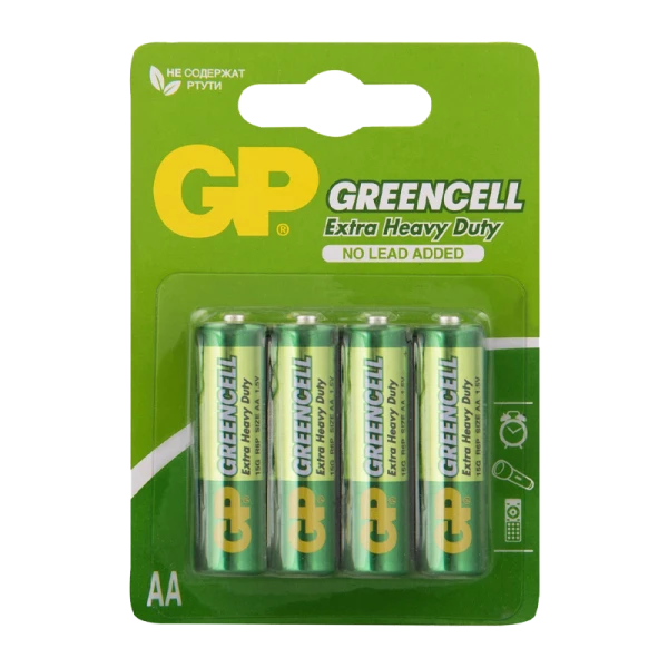 Батарейка GP GreenCell R6 AA BL4 Heavy Duty 1.5V (4/72/288) R