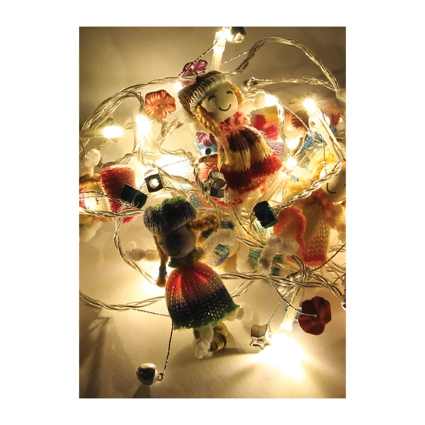 Гирлянда Космос "Вязанные куклы" 10LED лампочки нить белый (1/50)