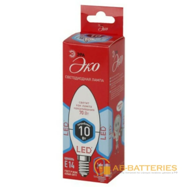 Лампа светодиодная ЭРА B35 E14 8W 4000К 220-240V свеча Eco (1/10/100)