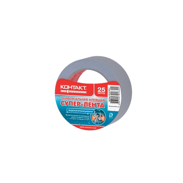 Клейкая лента Контакт ЛА 24-П25 25.0м универсальная каучук серый (1/6/24)