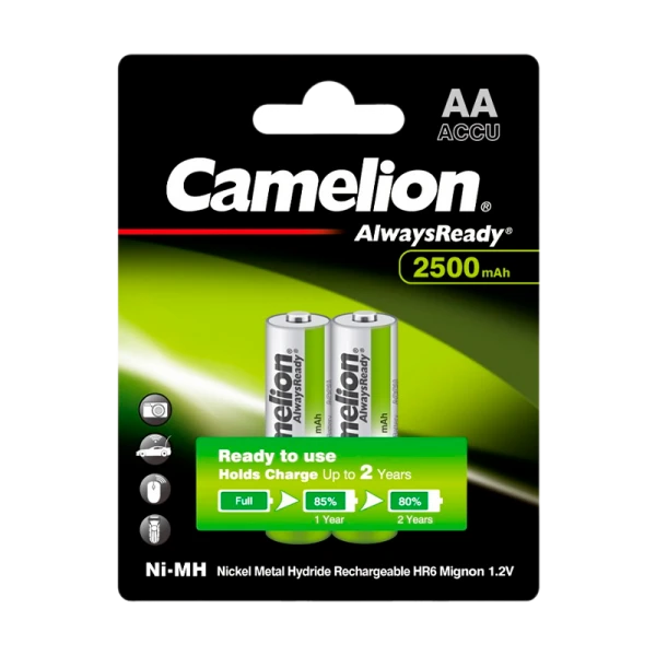 Аккумулятор предзаряженный RTU Camelion HR6 AA BL2 NI-MH Always Ready 2500mAh (2/24/384)