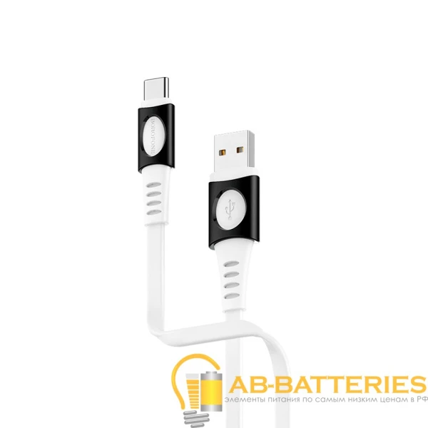 Кабель Borofone BX35 USB (m)-Type-C (m) 1.0м 3.0A TPE белый (1/360)