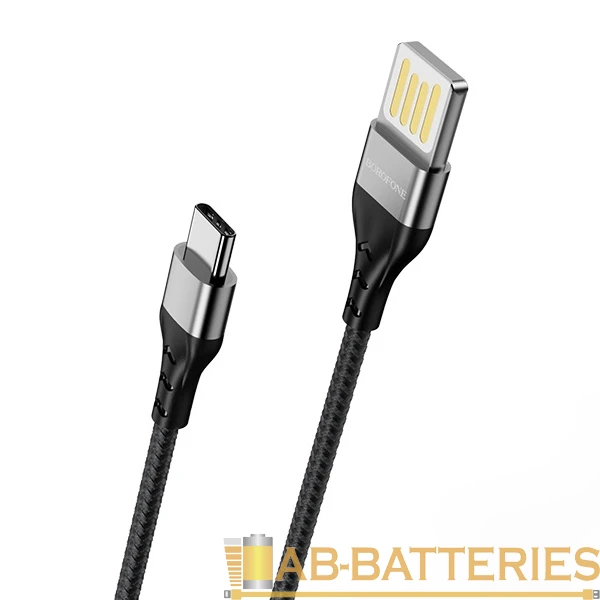 Кабель Borofone BU11 USB (m)-Type-C (m) 1.2м 3.0A нейлон черный (1/63/378)