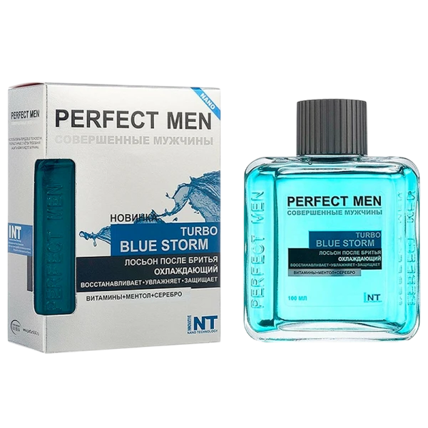 Лосьон после бритья XXI CENTURY Perfect Men Turbo BLUE STORM (охлаждающий) 100мл (1/48)