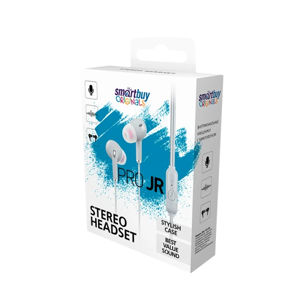 Наушники внутриканальные Smartbuy Pro JR с микр. серый в коробке (1/50)