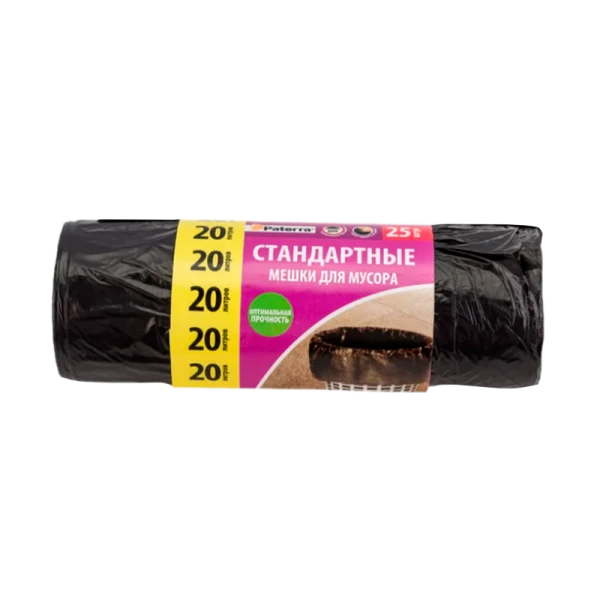Мешки для мусора 20 л, PATERRA, 7 мкм, 25 шт. в рулоне (1/50)