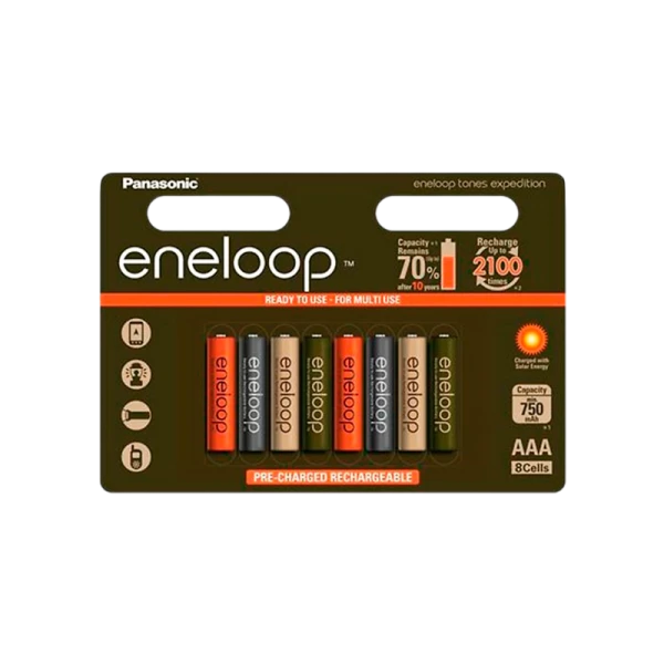 Аккумулятор предзаряженный RTU Panasonic HR03 AAA BL8 NI-MH eneloop Colors 750mAh (8/80/320)