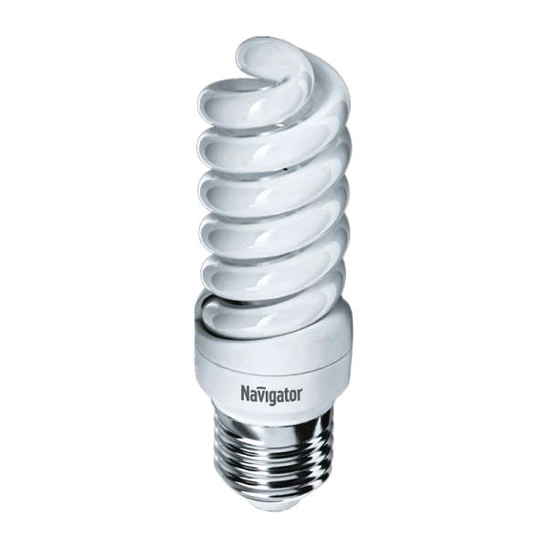 Лампа люминесцентная Navigator SF10 E27 15W 2700К 220-240V спираль (1/12/108)