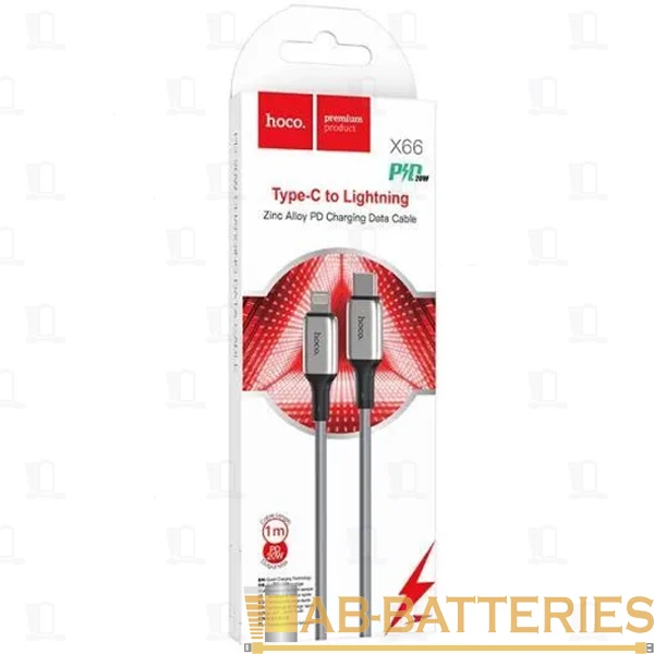 Кабель HOCO X66 Lightning (m)-Type-C (m) 1.0м 3.0A 20W TPE серый (1/31/310)